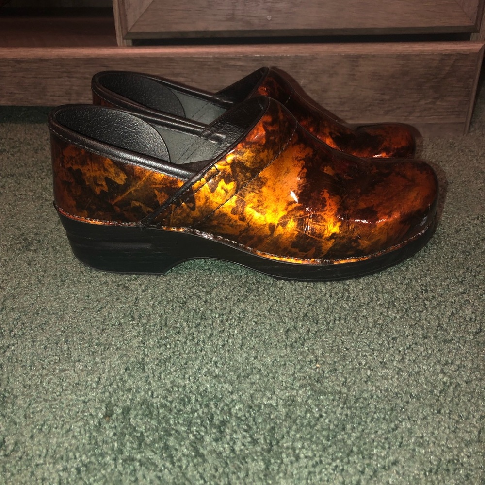 Shiny Brown and Gold Dansko